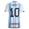 Oficiální Fotbalový Dres Argentina 3 Star MESSI 10 Domácí Mistrovství Světa 2022 pro Děti